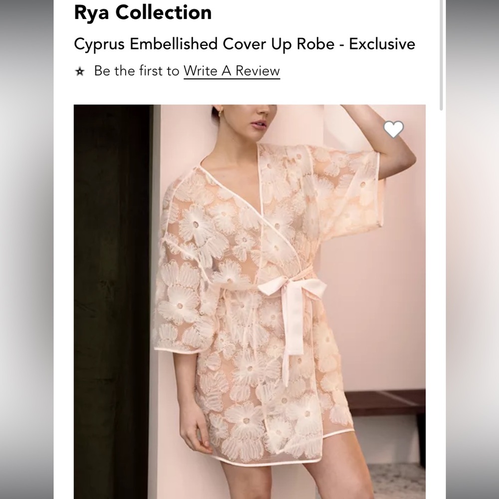 Rya Collection Cyprus Embellished Robe - Blush / Pink - Never Worn